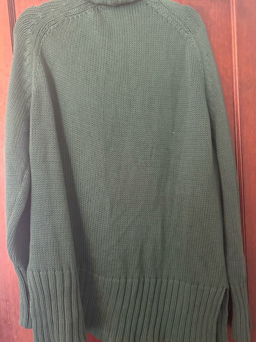Deep Green‎ Ribbed V-Neck Knit Sweater - Picture 6 of 6